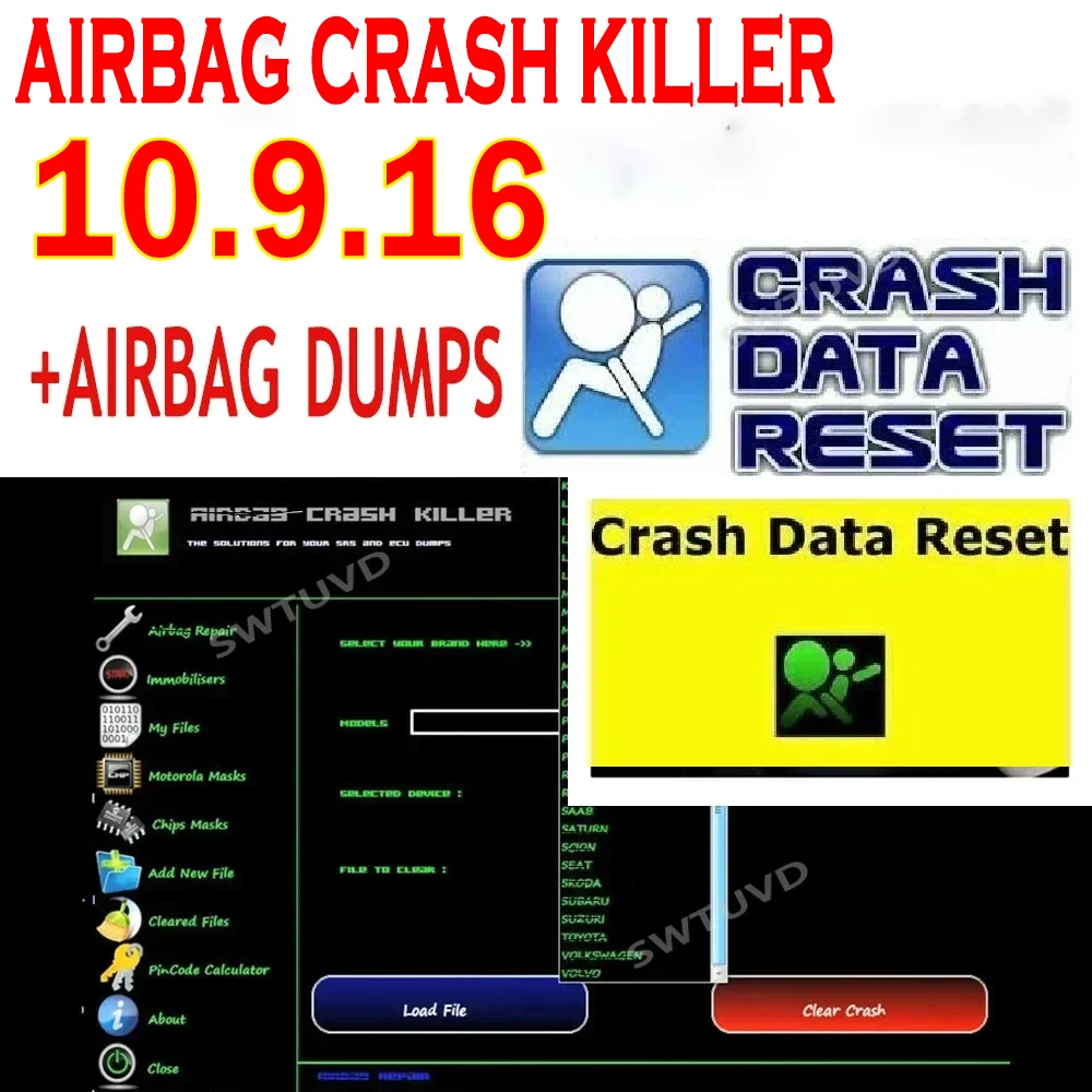 2025 AIRBAG CRASH KILLER 10.9.16 Crash Data ECU Clear Dumps Service Tool Airbag Programs حذف إصلاح تحطم وإعادة ضبط البيانات