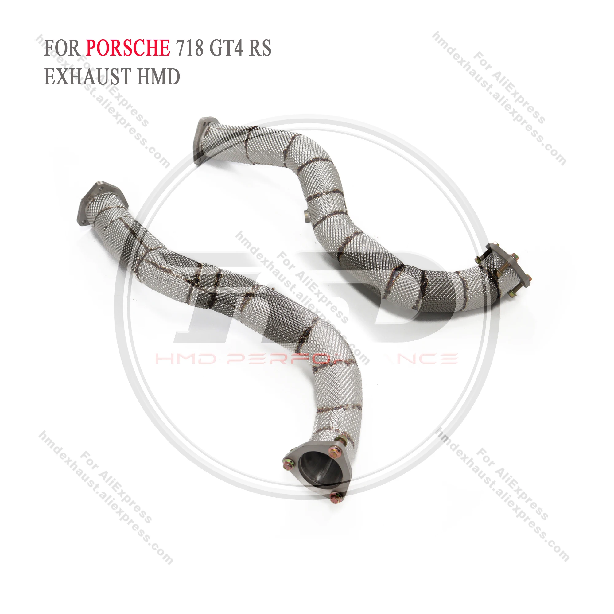 HMD Hot sale items Exhaust System High Flow Performance Downpipe for Porsche 718 GT4 RS 4.0L With Heat Shield OPF Version