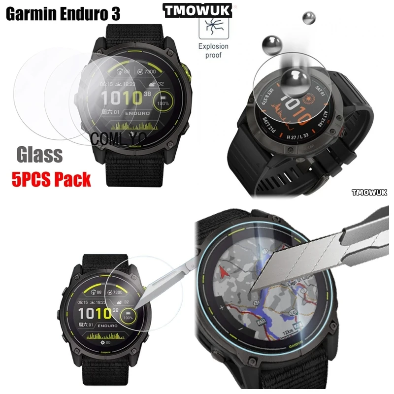 

​​For Garmin Enduro 2 3 Enduro2 Enduro3 Dual Protector Pack - HD Tempered Glass Screen Film 9H Hardness​​