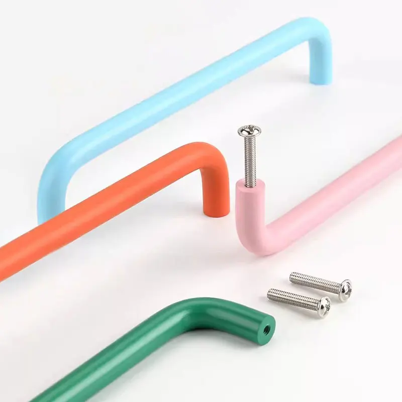 Colorful Simple Cabinet Handles Wardrobe Pulls for Children's Room Drawer Ball Knobs Modern Aluminum Alloy Furniture Hardware