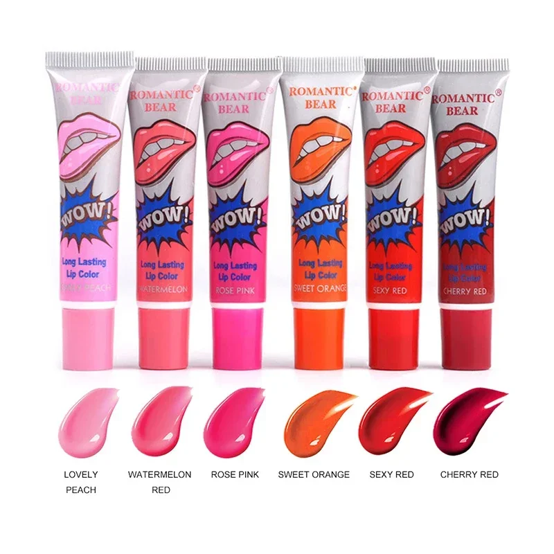 6pcs/Set Color Peel Off Liquid Lipstick Waterproof Long Lasting Lip Gloss Lint Mask Make up Matte Lipgloss Lipsticks Cosmetic