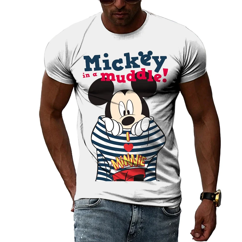 

Disney 3D Printed Mickey T Shirt Men's Top Summer Casual Plus Size Men's T Shirt Street Style Harajuku Short Sleeve T Shirt