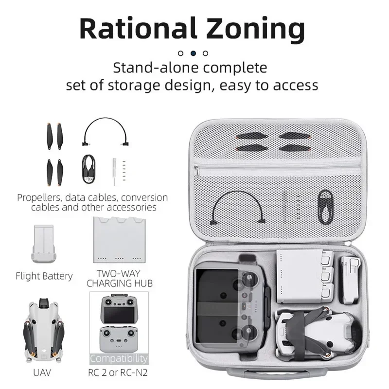 Portable Storage Bag for DJI Mini 4 Pro PU Carrying Case Travel Shoulder Bag Scratch-Resistant Handbag Drone Accessory