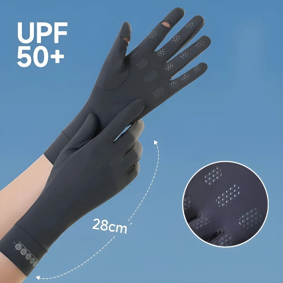 

1Pair Women Sunblock Fingerless Gloves Non-Slip UV Protection Driving Riding Gloves Summer Outdoor Gloves for Women Girls