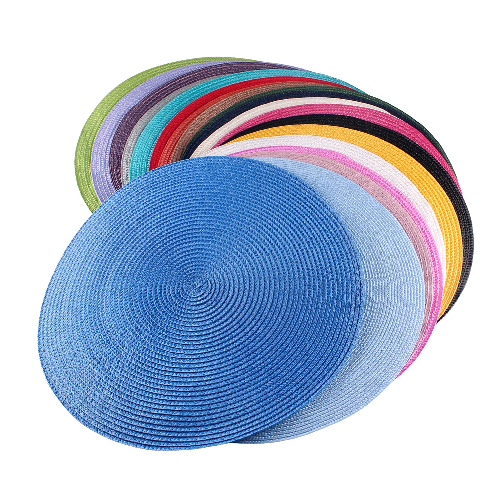 35cm Round Paper Straw Base Colorful Innovative Hand DIY for Woman Dinner Party Fascinator Bases Hat Hair Accessories view 2