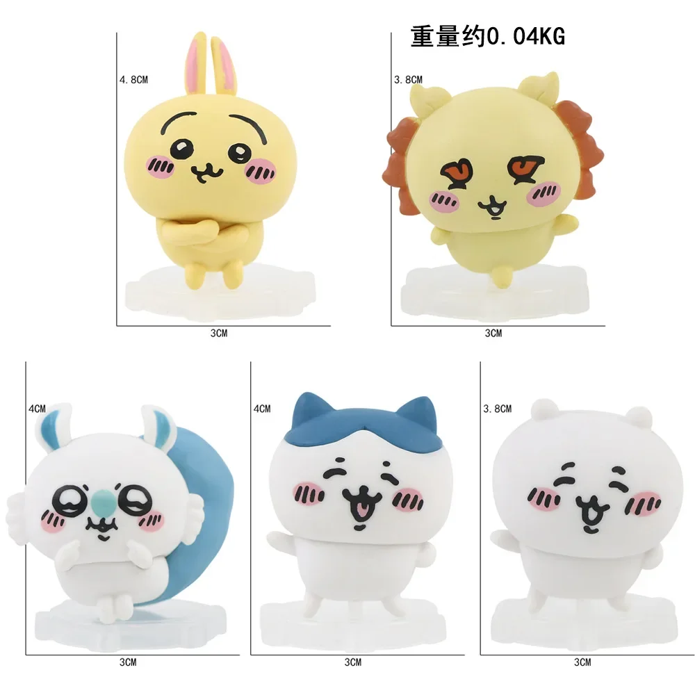 5Pcs-Set Chiikawa Anime Figure Hachiware Usagi Momo Action Figure Toys Model Doll Decorative Ornament Children Christmas Gift