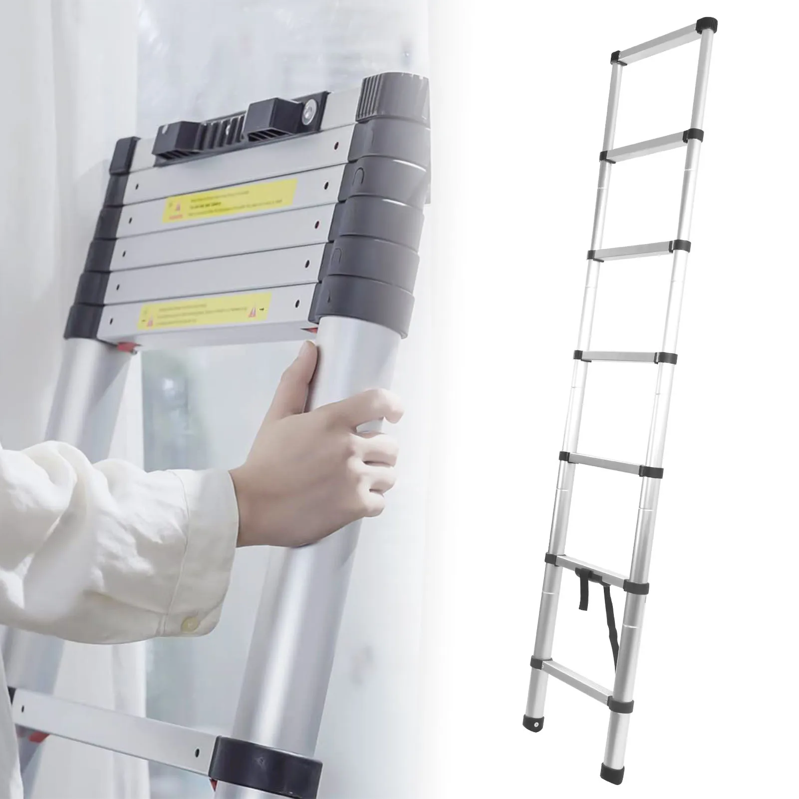 

2m Extension Stair Anti Slip Foot Lightweight Portable Multifunctional Telescoping Ladder for Repair Decoration Extension Ladder