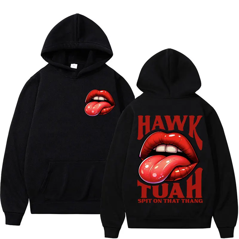 Hawk Tuah Spit on That Thang Y2k Graphic Hoodies Funny Trendy Girl Meme Hoodie Men Women Fashion Aesthetic Sweatshirt Streetwear