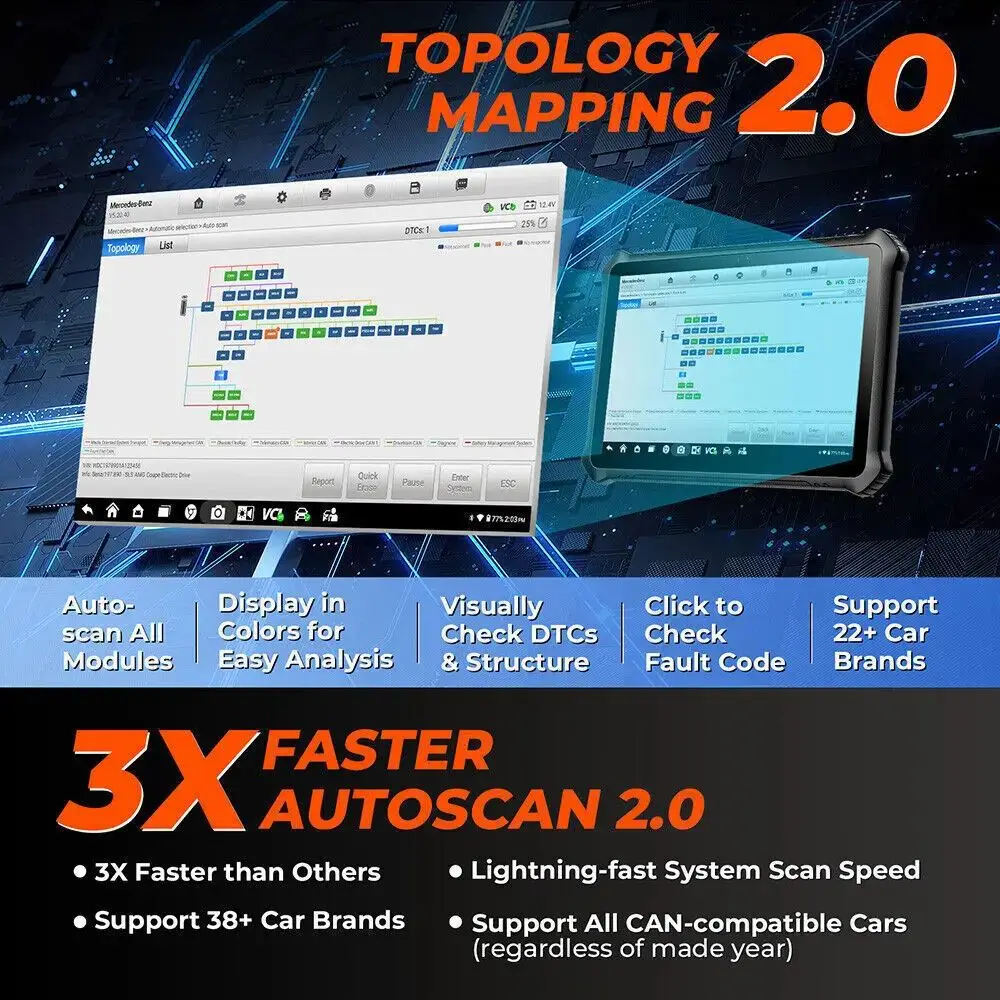 OTOFIX EvoScan Ultra Top Intelligent Diagnostic Tool 2 Years Free Update J2534 ECU Programming Diagnostic Scanner Topology Map