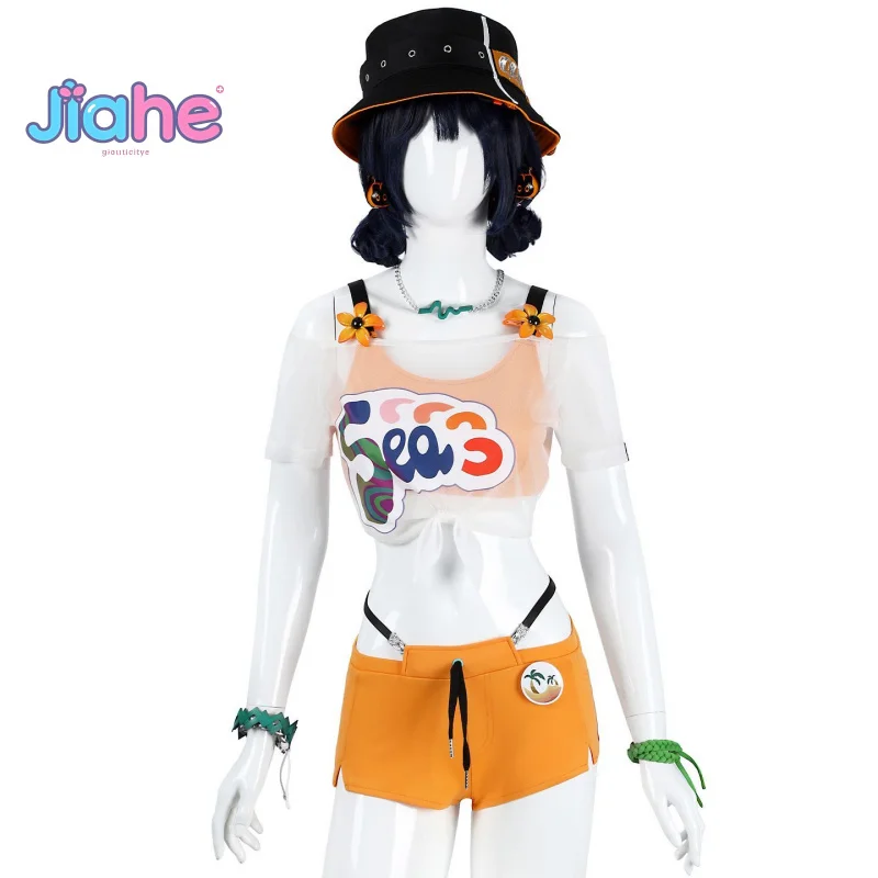 

Game Belle Zenless Zone Zero cosplay costume Pants tops earring hat necklace headwear set Halloween sexy beach swimsuit uniform