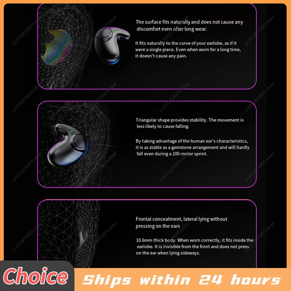 BT Stereo Headphones with Mic Invisible Sleep Earphones Sense-Free Micro Sleep Earbuds for Running Fitness Learning Accessories - view 4