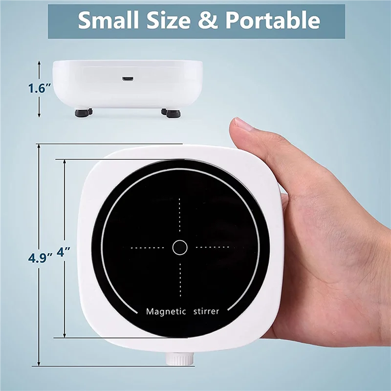 Mini agitador magnético portátil com agitador, misturador de agitação de laboratório, misturador de agitação de laboratório, plug UE, 2L, 4000RPM