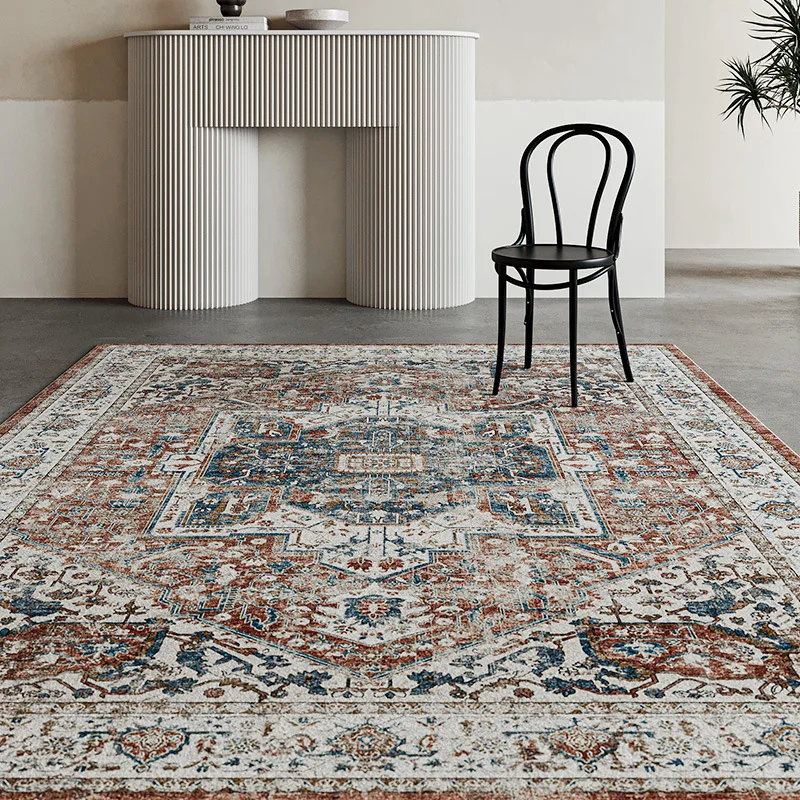 Retro Persian Living Room Carpet Luxury Sofa Coffee Table Floor Mat American Bedroom Rug Bed Mat Large Non-slip Home Decor Rug