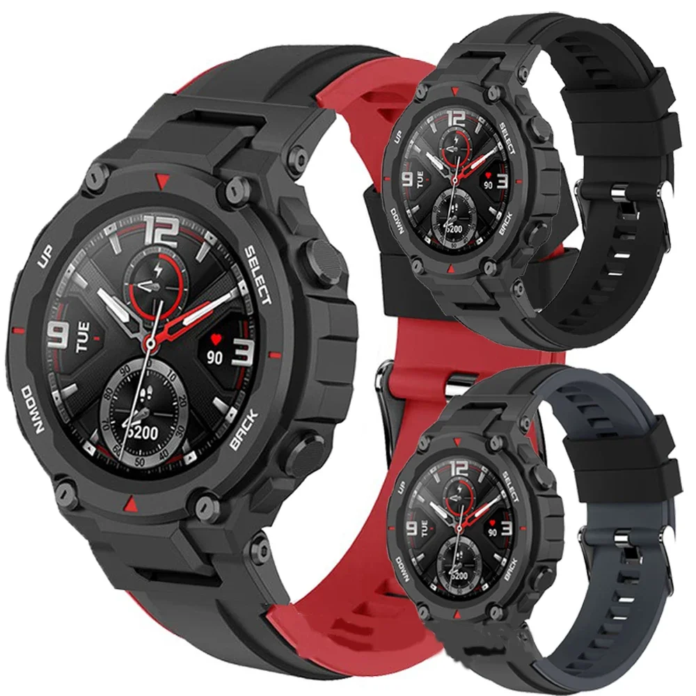 Zachte Siliconen Band Voor Huami Amazfit T-Rex 2 Smart Watch Band Vervangbare Sport Riem Voor Xiaomi Amazfit Trex T Rex 2 Pro Correa