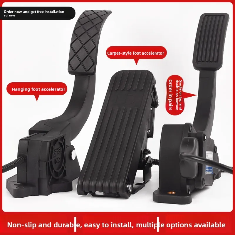 

Electric vehicle foot-operated accelerator, three-wheeler suspension-type speed regulator modified with foot-operated throttle