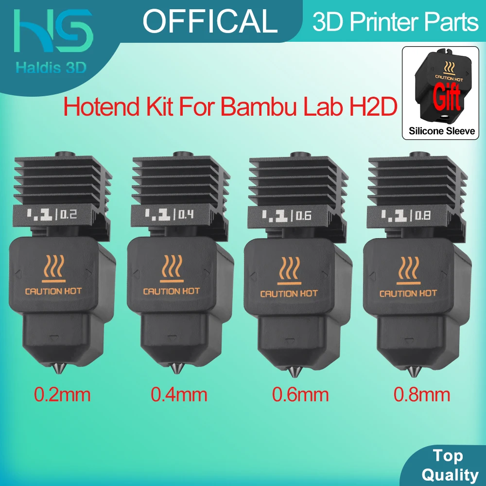 

Обновленный комплект Hotend для Bambu Lab H2D H2S сопла Hotend из закаленной стали 0,2/0,4/0,6/0,8 мм для замены сопла H2D 3D-принтера