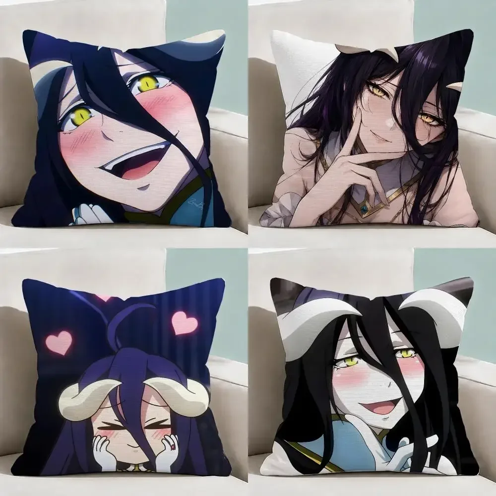 Anime Overlord Albedo Nazarick Ainz Cushion Cover Throw Pillow Soft Short Plush Cozy Durable Colorfast Sofa Bedroom Home Decor