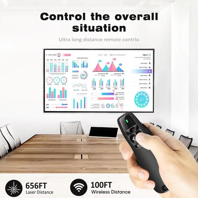 PPT Slide Advancer Pen 2.4GHz Wireless Powerpoint Pen Presentation Clicker USB Remote Control F-lip Presenter Pointer