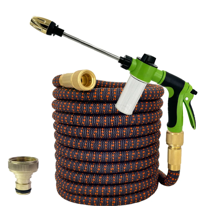 Garden Water Hose Expandable Rubber Magic Water Pipe High Pressure Water Gun For Garden Farm Irrigation Car Washing 25ft-100ft