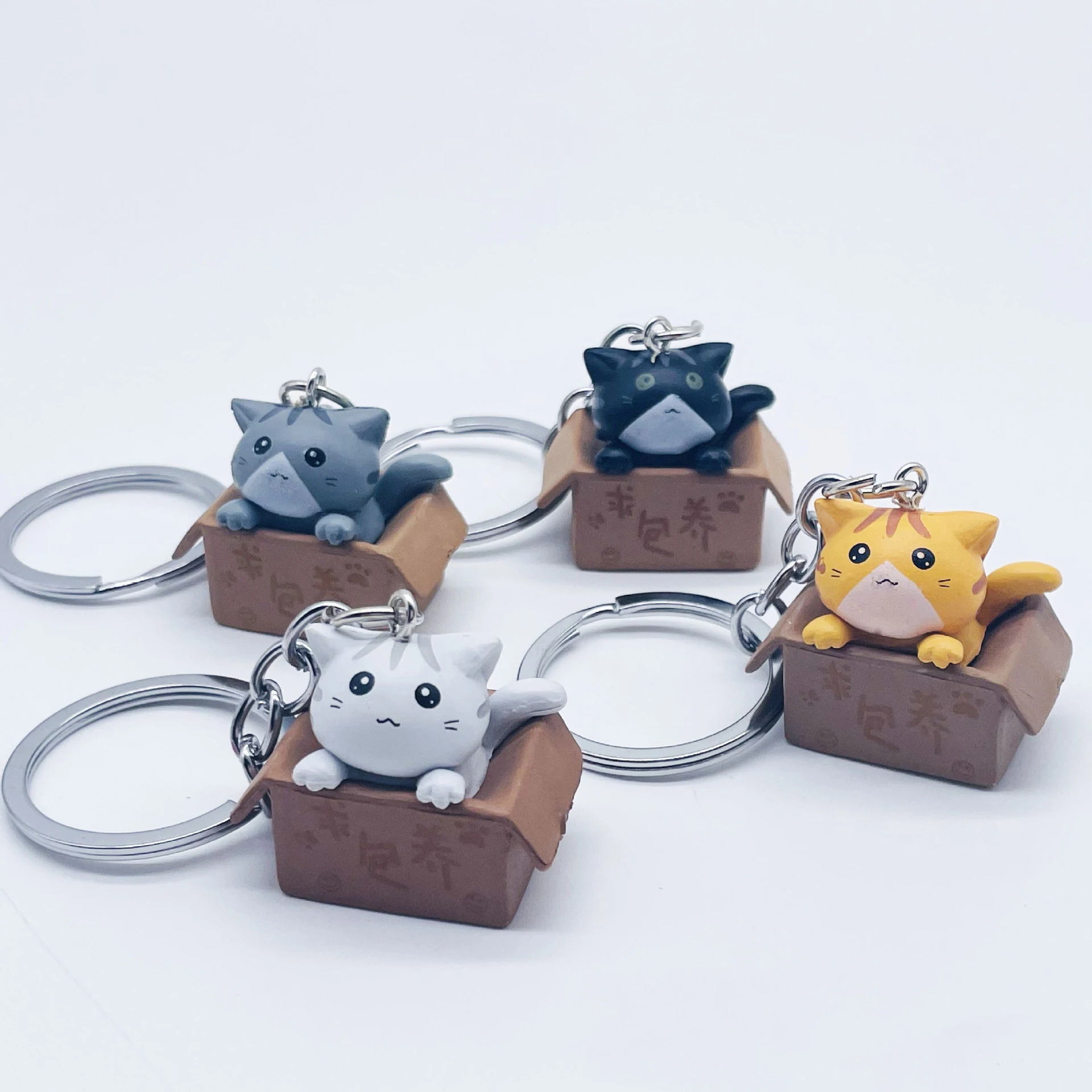 

1 шт. милый мультяшный кот животное брелок для ключей забавный дизайн сумка кулон украшения подарок на день рождения креативный мини-кошка брелок для пары