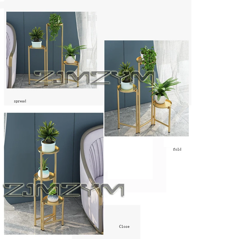 Light Luxury Nordic Multi-layer Foldable Plant Rack Folding Flower Stand Home Decor Drop-off Flower Pot Holder Plant Stands