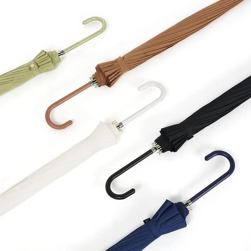 Long Handle Umbrella Daily Use Windproof Bendable Handle Double Person Large Umbrella High Color Value Rain And Sun Umbrella