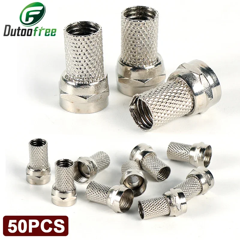 50PCS/Set High quality RG6 F Type Coaxial RF/AV Signal Cable Connector TerminalsPlugs