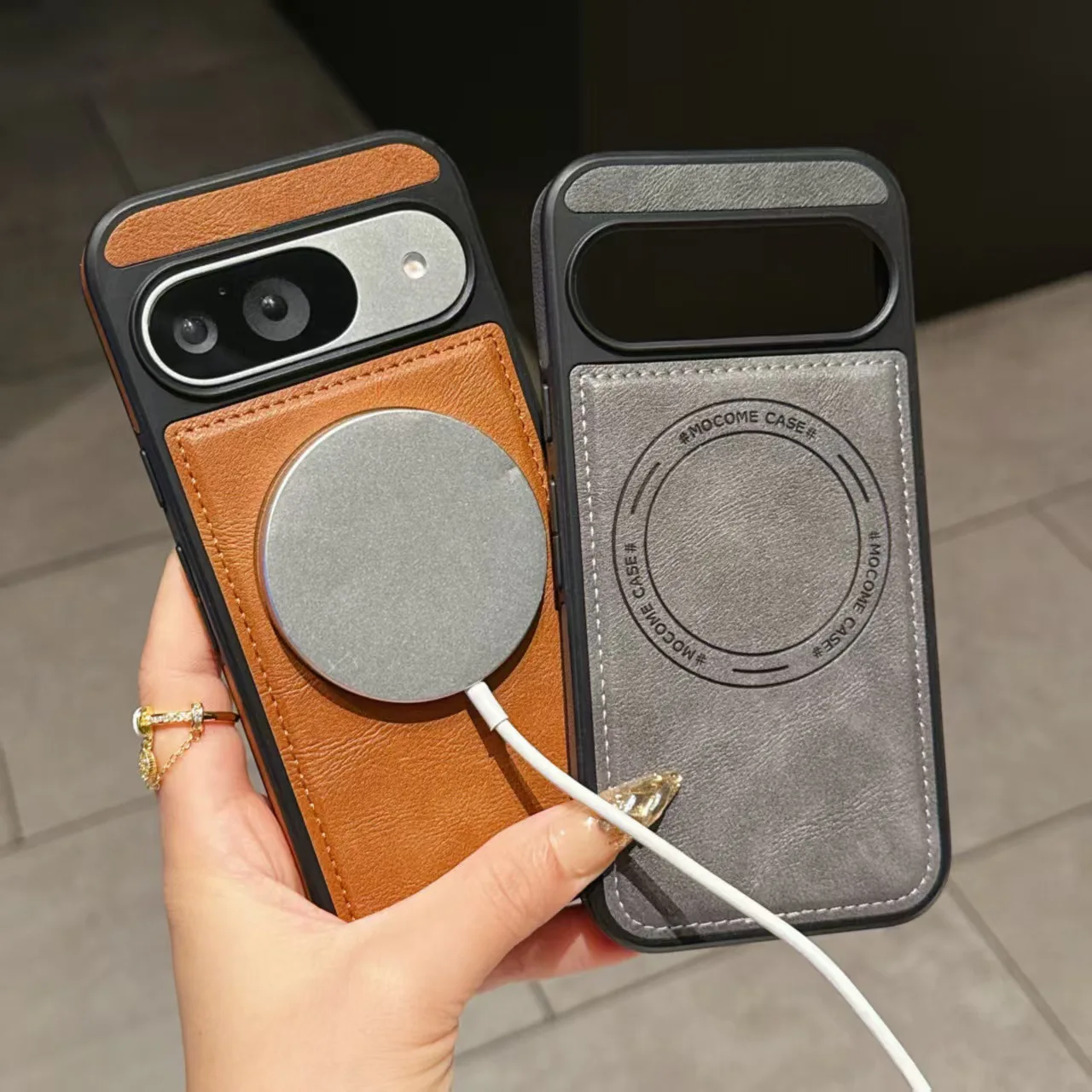 حافظة هاتف لهاتف جوجل بيكسل 10 برو Xl 9 9A 8pro غلاف أعمال مغناطيسي شحن لاسلكي بسيط من الجلد غطاء حماية كامل #1