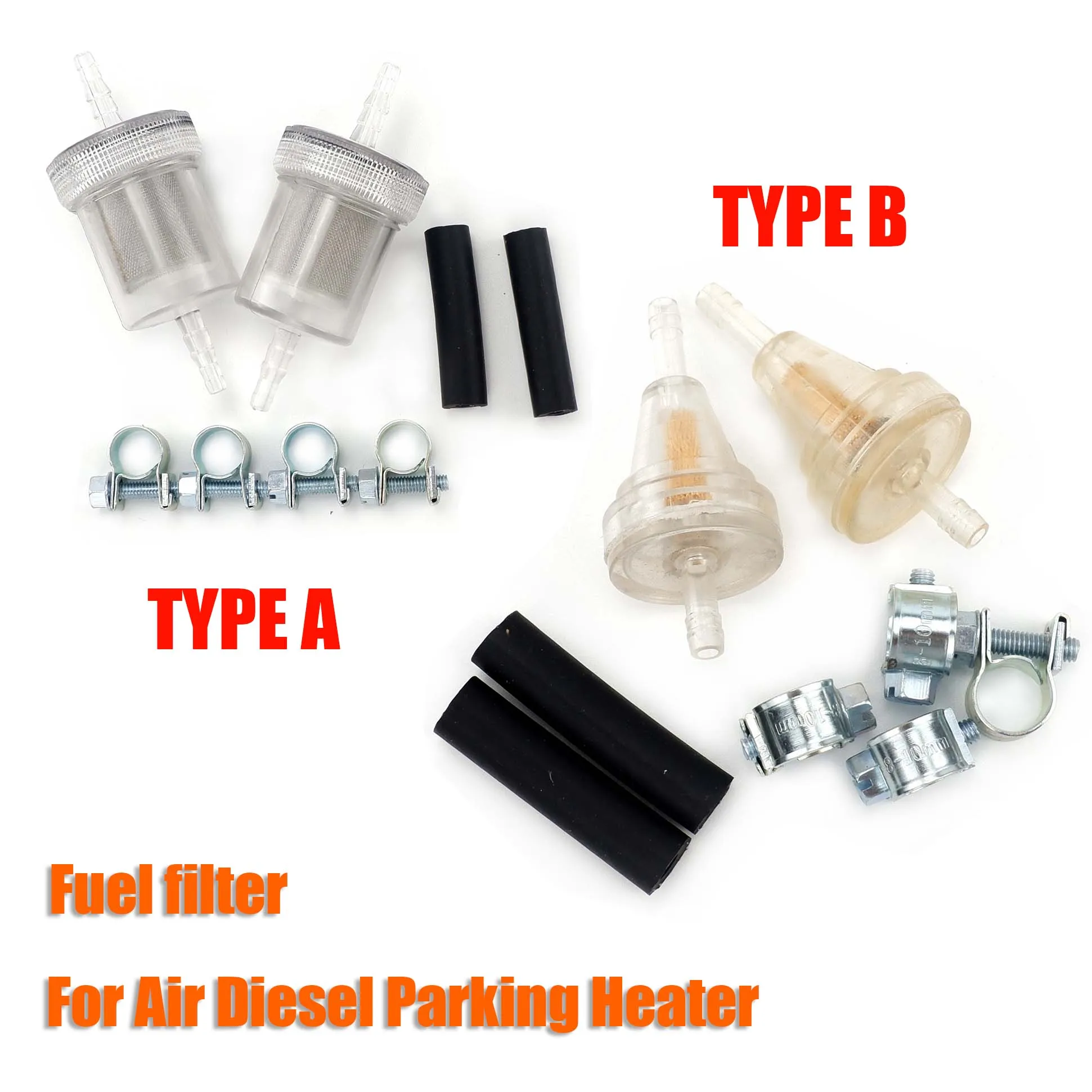 Car Truck Air Diesel Parking Heater Fuel Filter & Connction Hose & Clip Kit For Webasto Eberspacher Type A B C 