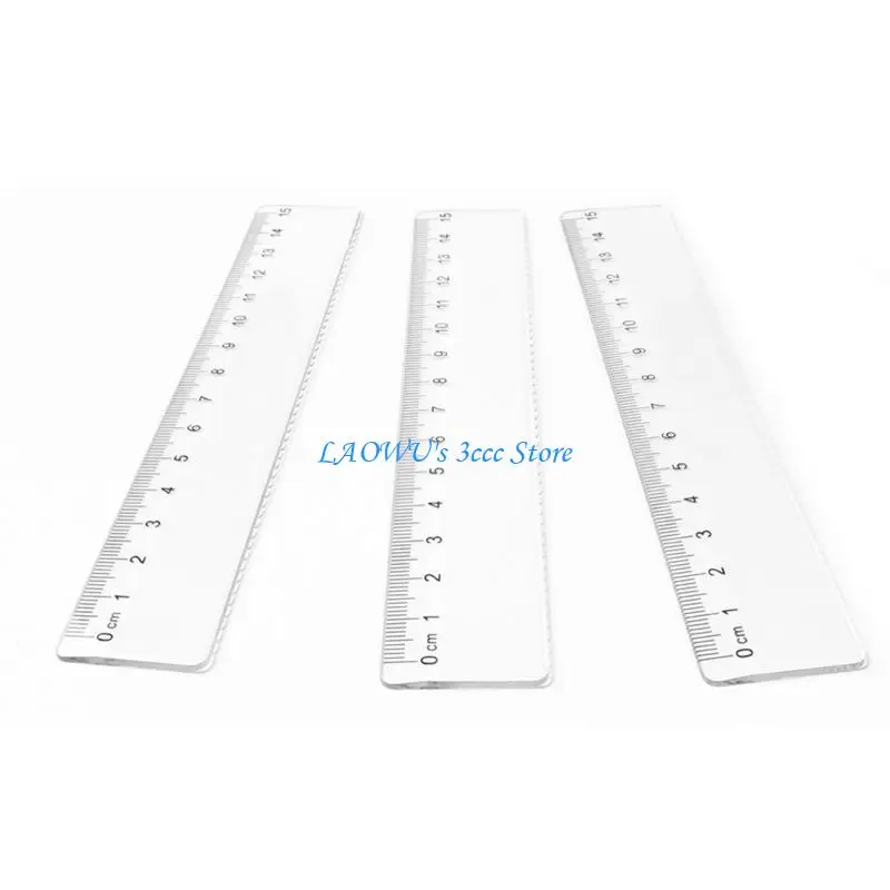 Y8AD 5 PCS 15 20 Plastic Ruler Straight Ruler Clear Ruler Meet Tool Primary School Ruler Set School Office Levers