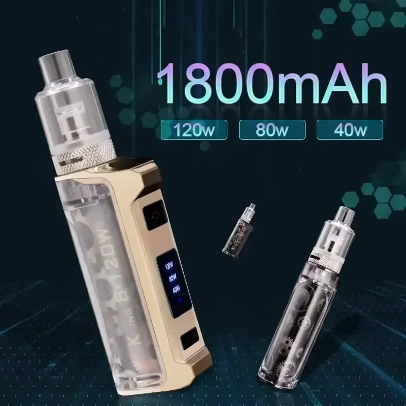 السجائر الإلكترونية ضخمة Vaper 120 واط صندوق Mod Ecig أطقم 1800 مللي أمبير بطارية 2 مللي خزان البخاخة السجائر الإلكترونية المرذاذ قلم الشيشة Ecig