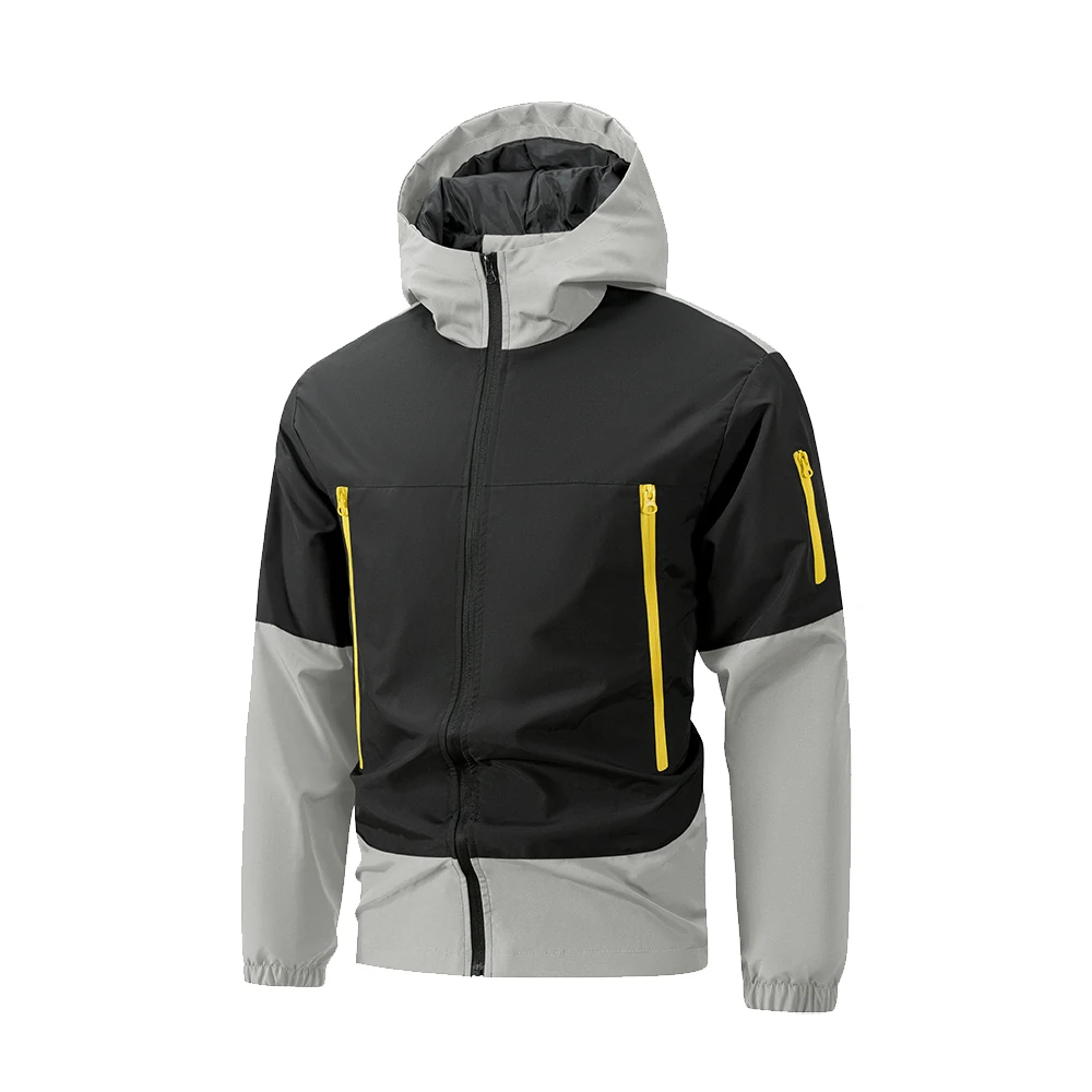 Men's Zip-up Windproof Stand-Up Collar Jacket Casual Loose Fit Patchwork Design Warm Design Suitable for Daily Commuting