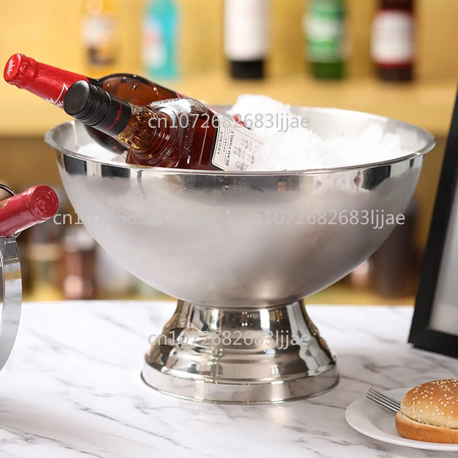 13lステンレス製アイスバケツ、アイススクープ付き、大型シャンパンボウル、パーティー、バー用飲料タブ