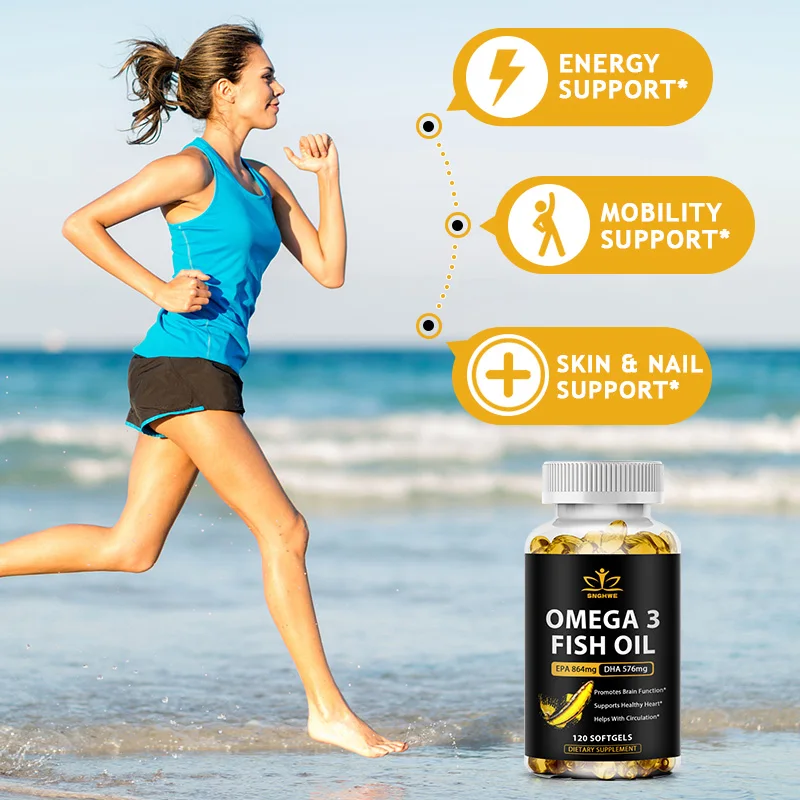 Omega-3 Fish Oil Rich In DHA and EPA-benefits the cardiovascular system,protects eye fatigue,cognitive function-Improve Memory