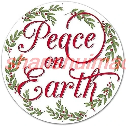 shan n Sign Easter Metal Peace On Earth,Christmas Sign,Holiday Metal Tin Sign Kitchen Pub Funny Novelty Coffee Bar 12x12  1pc
