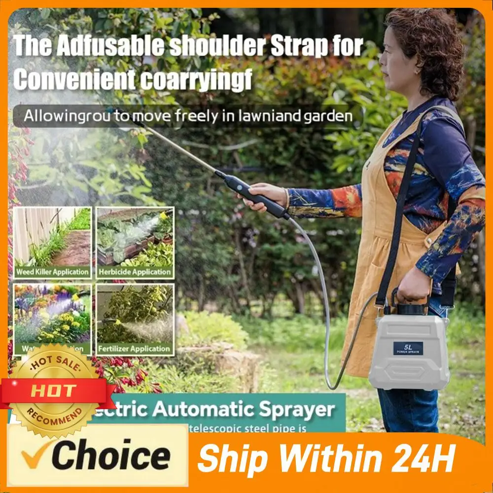 5L Shoulder Pesticide Sprayer Automatic Sprayer Bottle USB Rechargeable Garden Water Sprayer Lawn Sprinkler for Lawn Garden Weed