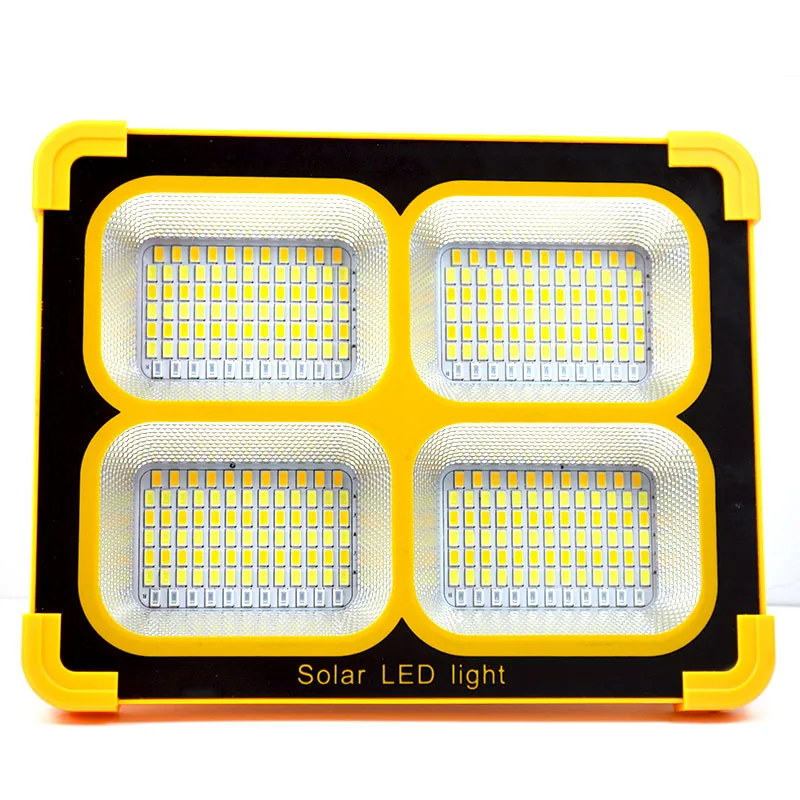 Przenośny reflektor z panelem słonecznym o mocy 2000 W, super jasny, 348 diod LED, światło robocze, ładowane przez USB, do lampy LED kempingowej na