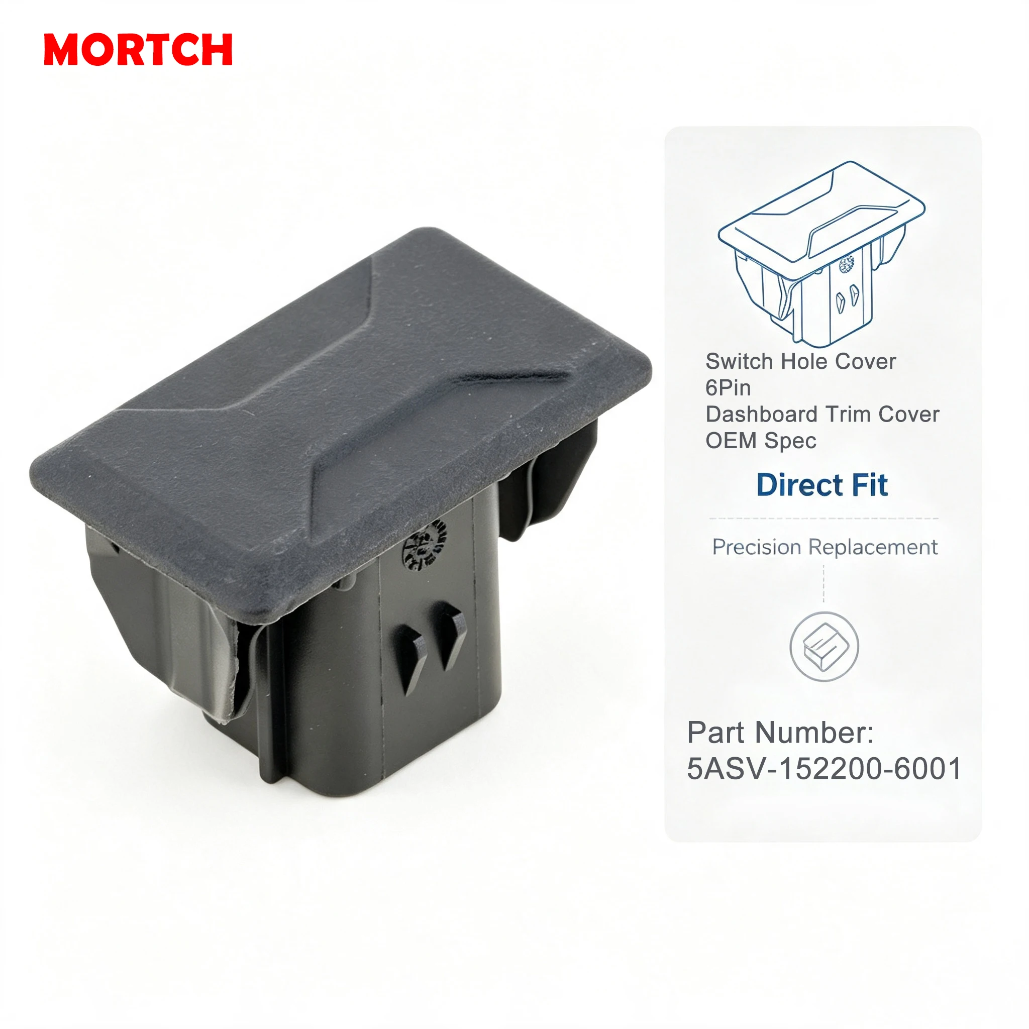 6-Pin-Schalterlochabdeckung 5ASV-152200-6001 Ersatz für CFMoto ZForce 950 800, UForce 1000 800 600, Z10 Turbo 2021-2026 ATV UTV – Detail 2
