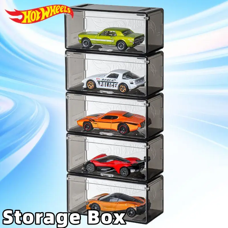 

Original Hot Wheels 1:64 Scale Model Car Storage Box Dust-Proof Snap-Fit Combinable Toy Car Display Case Collectible Vehicles