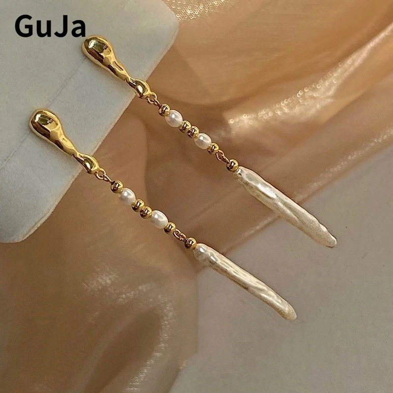 

Fashion Jewelry Luxury Temperament Long Simulated Pearl Earrings For Women Female Gifts Simply Design Ear Accessories