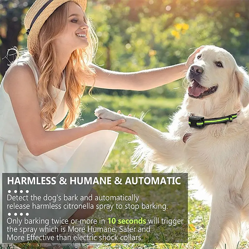 Automatic Mist Spray No Harm No Bark Collar Rechargeable Barking Stop Anti Bark Spray Collar