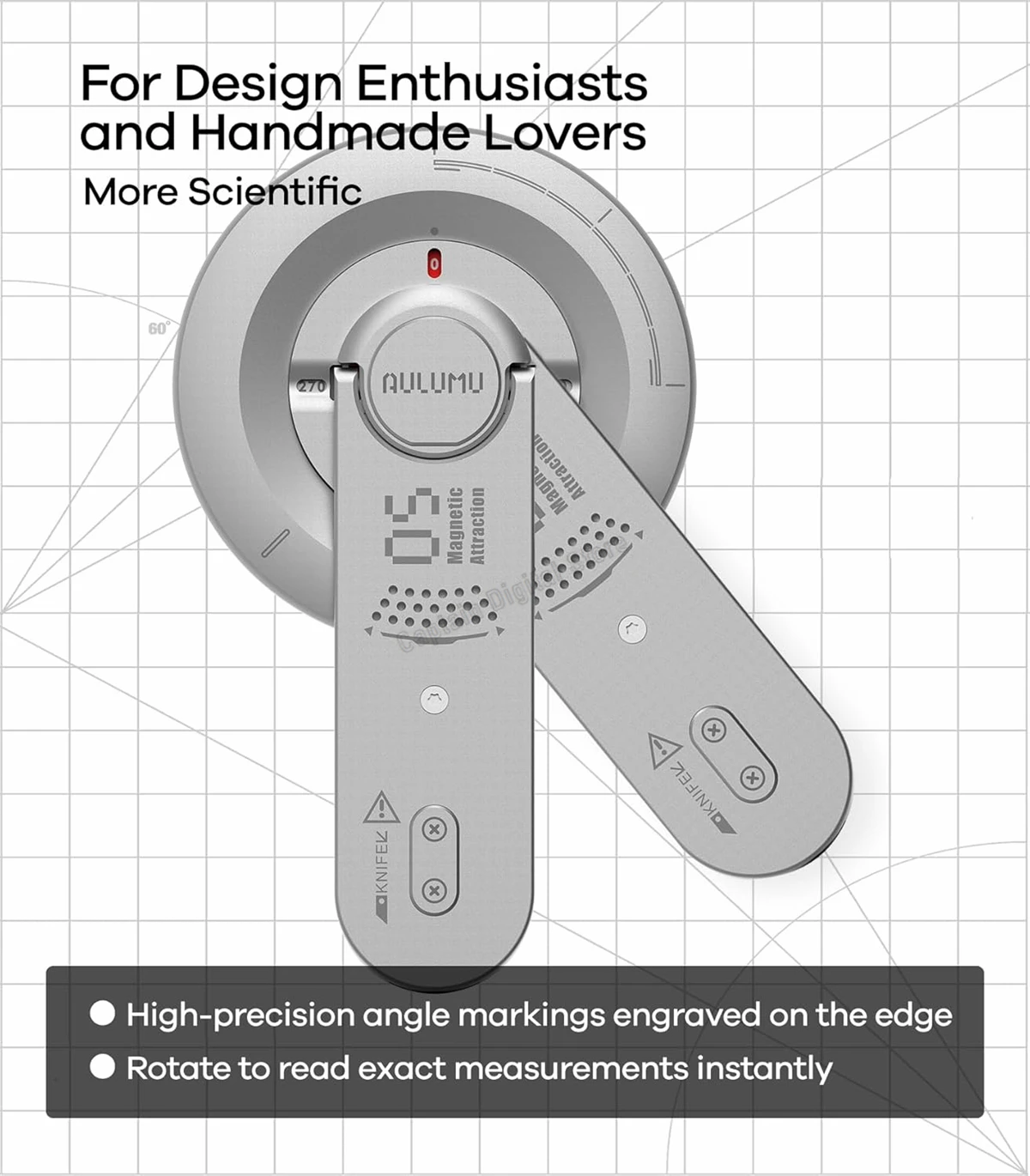 Aulumu G05 Air 5-w-1 Magnetyczny Uchwyt do Telefonu z Funkcją Stojaka, Odłączany, Obrotowy 360° °   Regulowany stojak na telefon z otwieraczem do pudełek — zdjęcie produktu 6