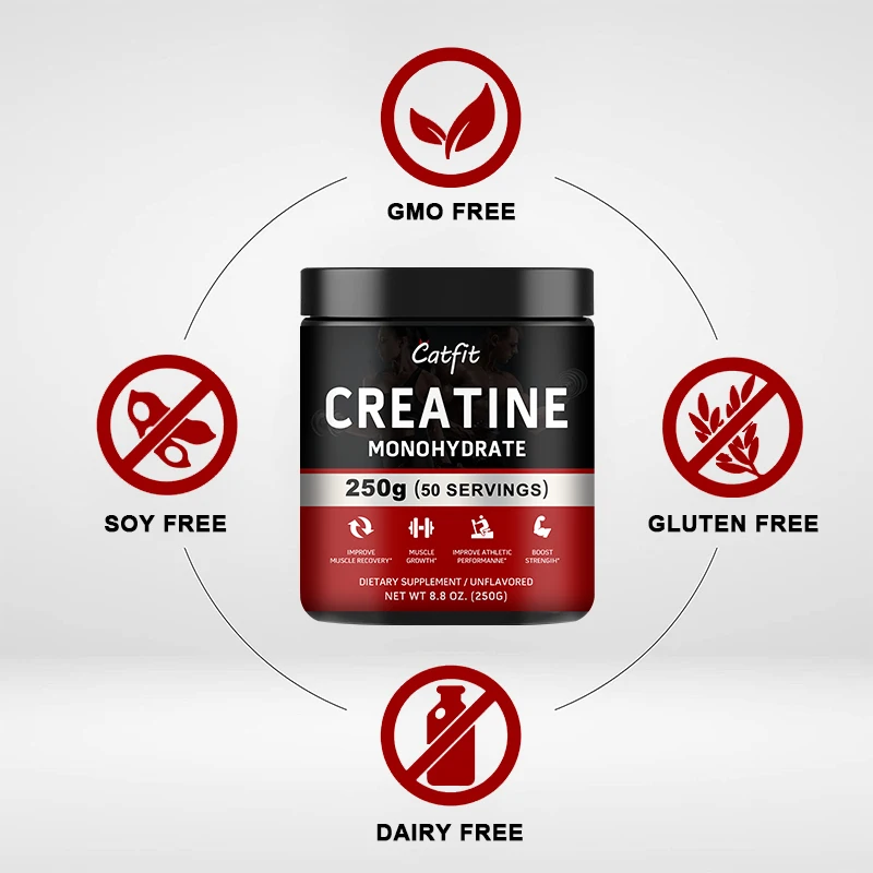 Catfit Creatine Monohydrate Capsules Energy Endurance Performance Muscle Growth Protein Whey Gym Supplement Vitamins for Man