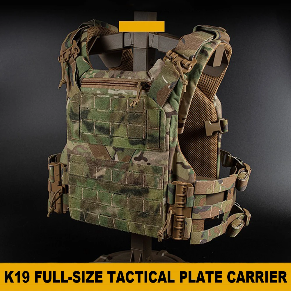 

K19 Full-Size Hunting Vest Plate Carrier MOLLE Quick Release Adjustable Cummerbund Airsoft Combat Training Tactical Vest Gear