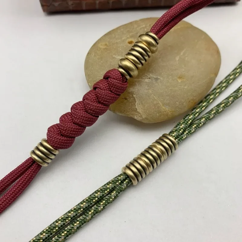 Brass Cylindrical Bead Bracelet Necklace Accessories DIY Paracord Jewelry Accessories EDC Knife Pendant Positioning Beads 2024