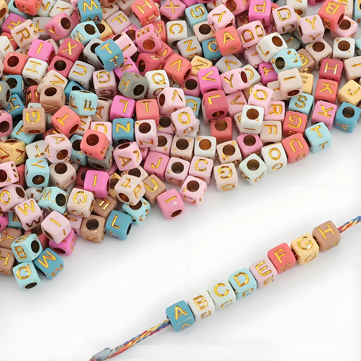 200 قطعة من خرز الحروف الأبجدية الأكريليك متعدد الألوان لصنع المجوهرات بنفسك ملحقات سلسلة المفاتيح والقلادة #3