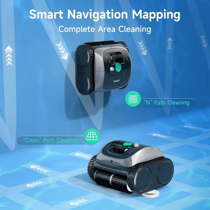 (2025 Upgrade) WYBOT C1 Robotic Pool Vacuum for Inground Pools, 150min Runtime Cordless Pool Cleaner, 4-in-1 Wall