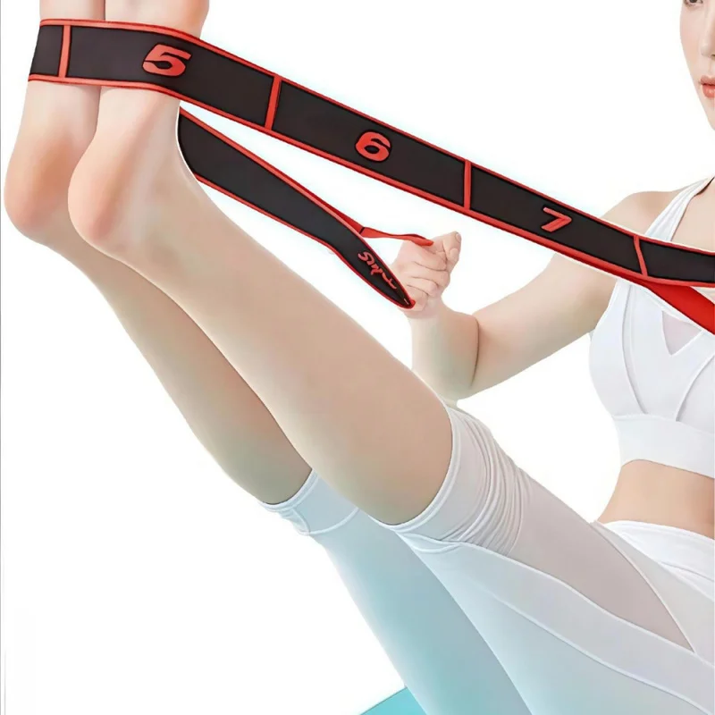 Numbered Yoga Stretching Strap, Multi-Loop Elastic Stretch Band for Yoga, Dance, Gymnastics, Leg Stretch & Physical Therapy