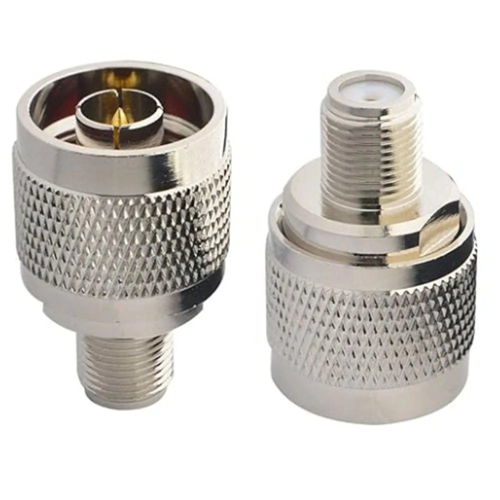 2pcs/Set N to F Coaxial Connector N Male to Female RF Coaxial Adapter N Type (Plug) to F Type (Jack) for Antenna/Analyzer/Router