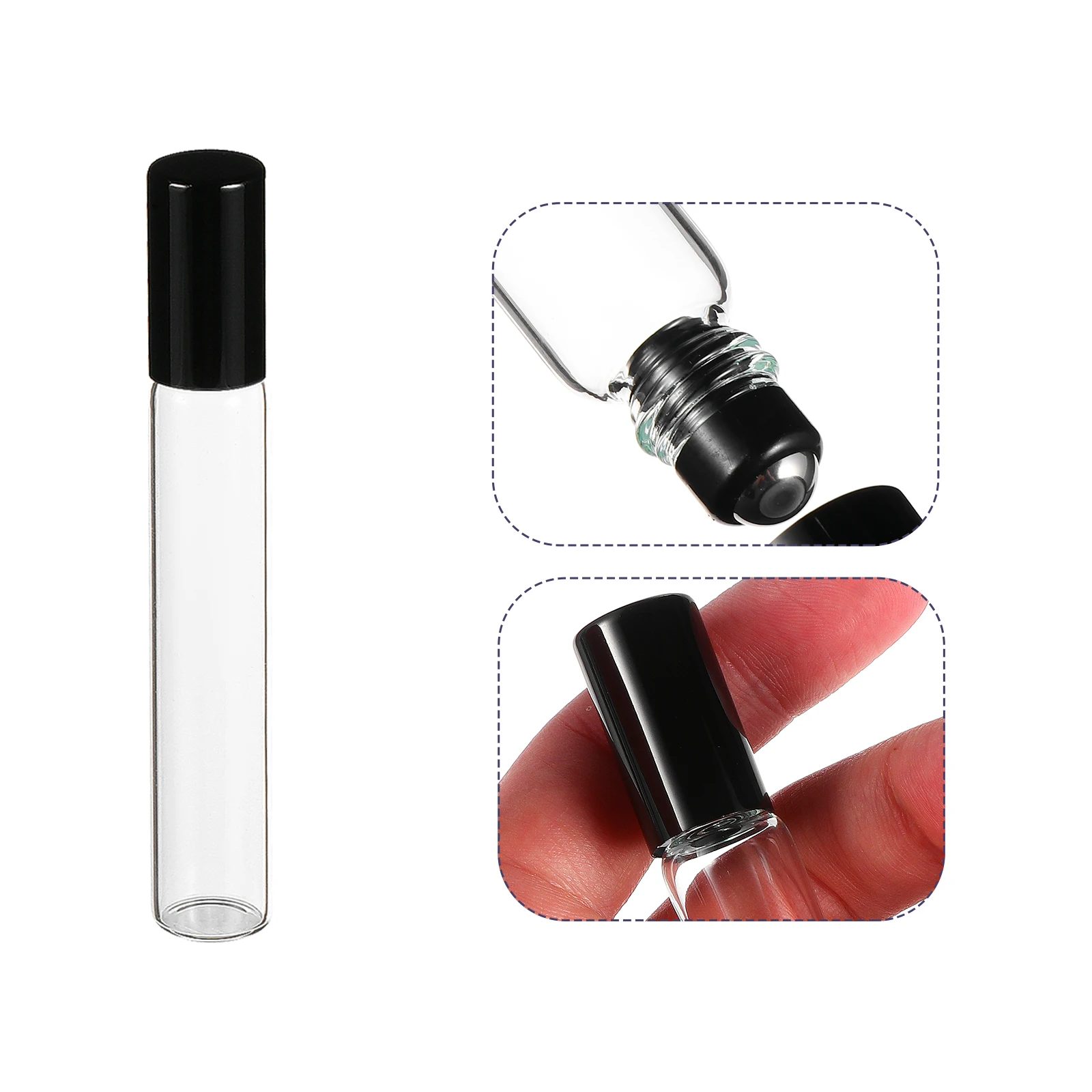 6 قطع من الزيوت العطرية الزجاجية الدوارة 10 مل زجاجات قابلة لإعادة الملء ومضادة للتسرب لتدليك العطور واستخدام العلاج العطري #1